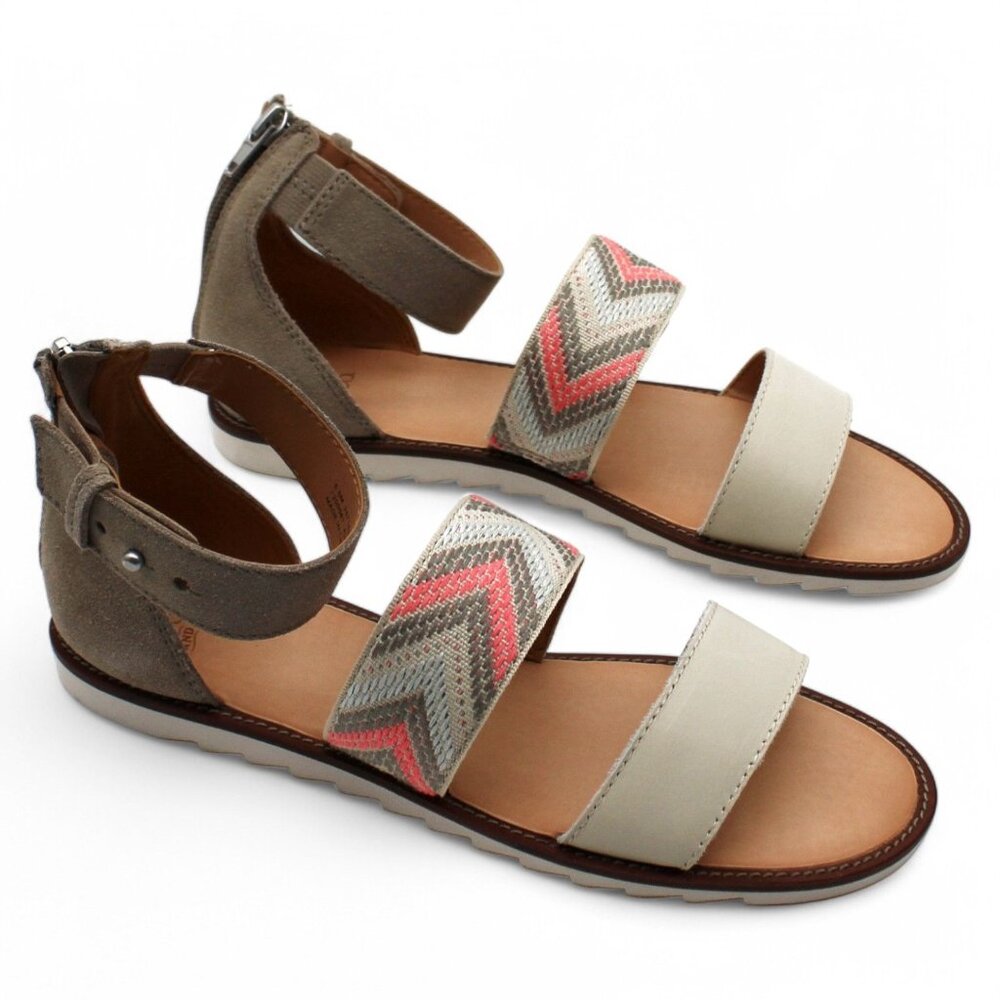 Womens Faux Suede Flat Sandals